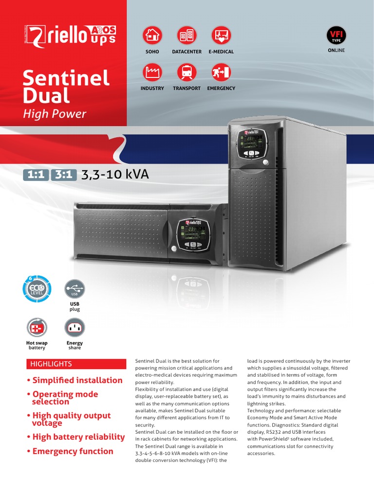 Sentinel Dual Hp Mains Electricity Power Supply
