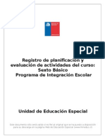 Formato Registro de Planificacion Profesor de Aula Modificado Sexto Basico