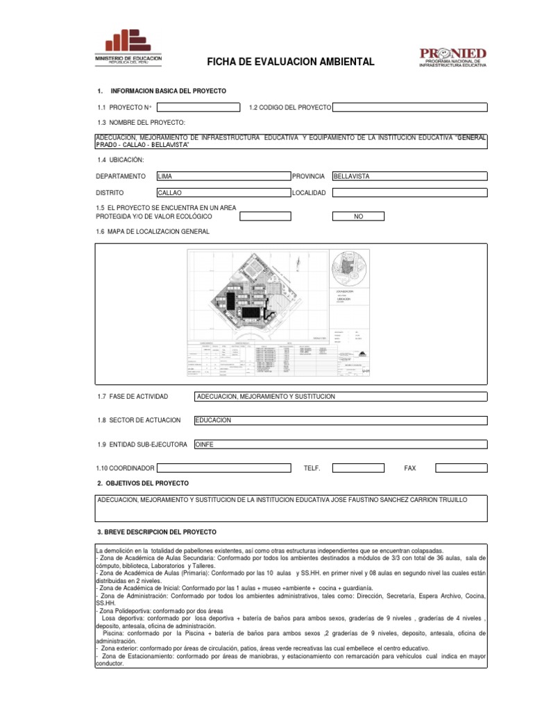 Evaluación Ambiental del Proyecto Educativo | PDF | Evaluación de ...