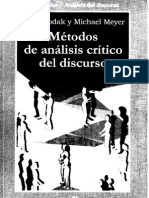 Metodos de Analisis Critico Del Discurso - Wodak y Meyer