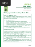 WWF Final Report on Engagement With COP12 November 2014