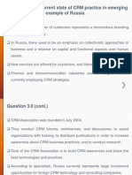 3.0 Discuss The Current State of CRM Practice in Emerging Markets Using The Example of Russia