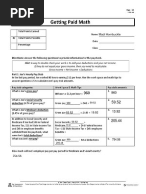 Getting Paid Math Payroll Paycheck