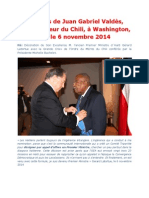 Discours de Juan Gabriel Valdès, Ambassadeur du Chili, à Washington, DC, le 6 novembre 2014 