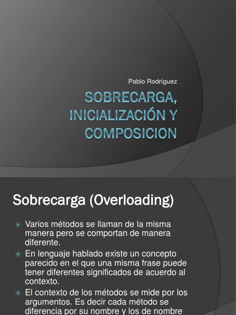 Sobrecarga en Java. | PDF | Java (lenguaje de programación) | Método ...