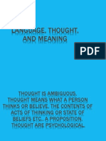 Language, Thought and Meaning: Theories Through the Ages