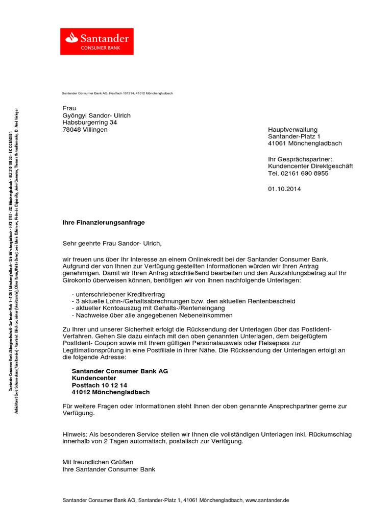 Santanderbestcredit Angebot Pdf