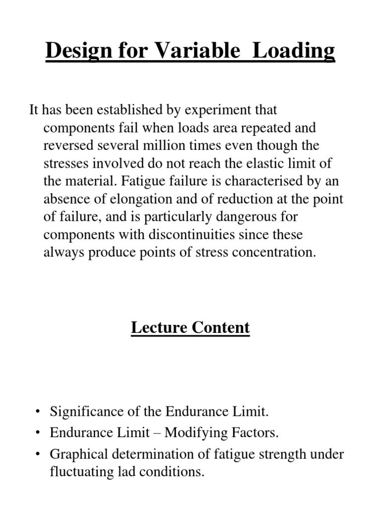Design for Variable Loading Analysis | PDF | Strength Of Materials ...
