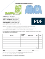 Feral Cat Alliance 2014 Clothing Order Form