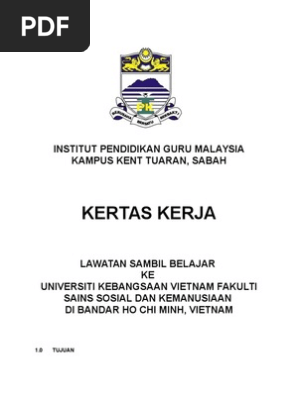 Kertas Kerja Lawatan Sambil Belajar Ke Vietnam Pdf