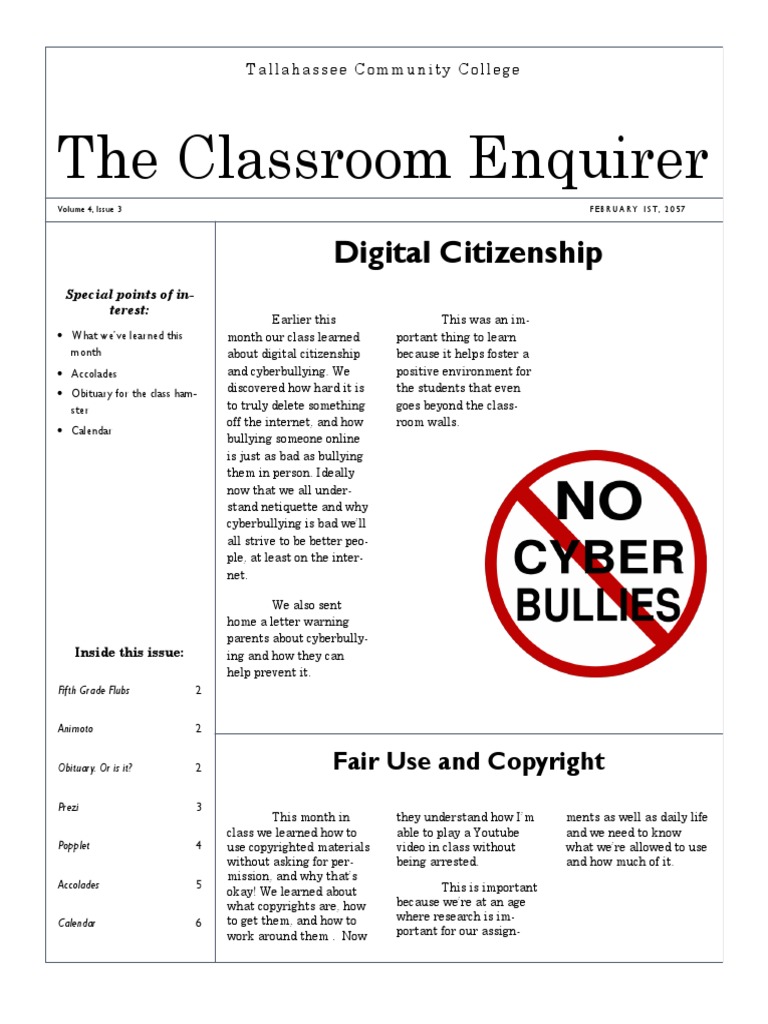 Newsletter 1 | PDF | Cyberbullying | Internet