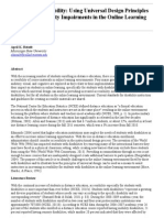 Increasing Accessibility: Using Universal Design Principles To Address Disability Impairments in The Online Learning Environment