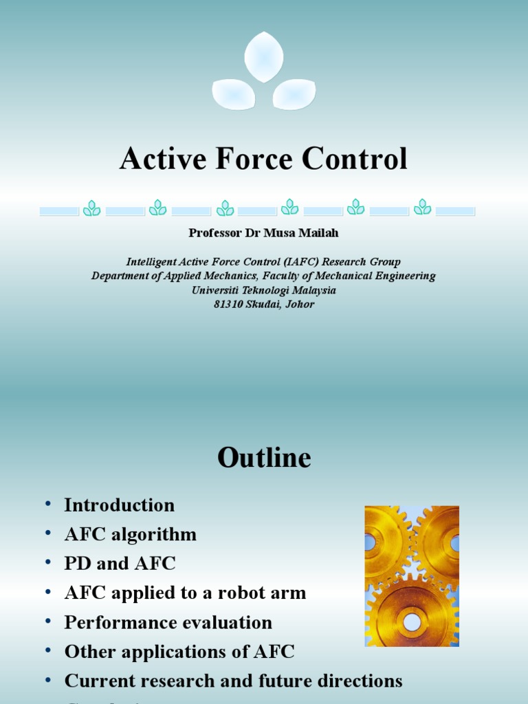 Active Force Control | PDF | Force | Accelerometer