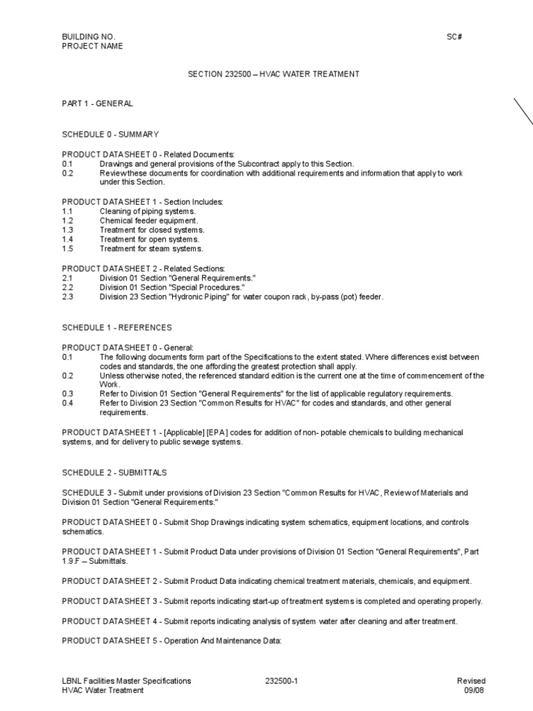 HVAC Water Treatment PDF Chemistry Chemical Substances