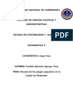 Rescate de Los Juegos Populares en La Ciudad de Riobamba