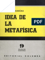 Idea de La Metafisica - Julían Marías