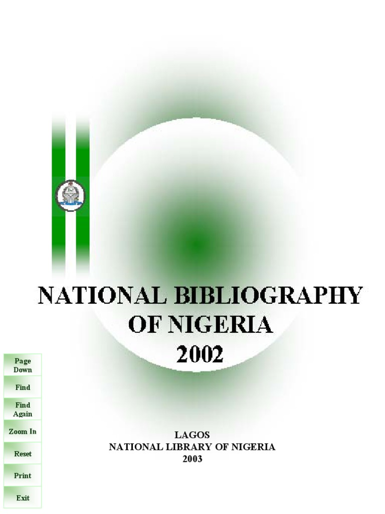 The National Bibliography of Nigeria PDF International Standard