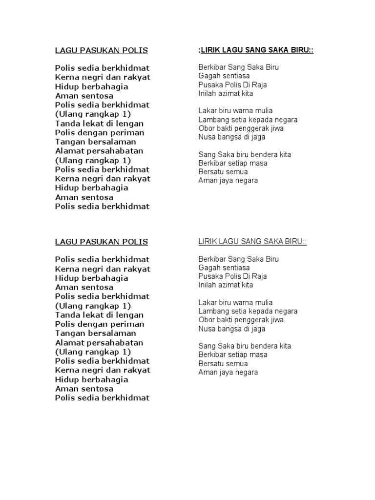 Lagu Pasukan Polis Pdf