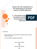 Role of glutathione in G6PD deficiency and precipitating drugs
