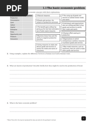 igcse economics basic economic problem pdf