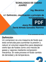 4.1 Definicion, Clasificacion y Principio de Funcionamiento de Compresores