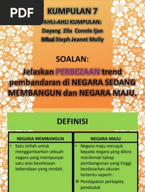 Jelaskan Perbezaan Trend Pembandaran Di Negara Sedang Membangun Pdf