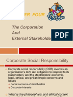 The Corporation and External Stakeholders