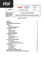 Project Standards and Specifications Gas Detection Systems Rev01