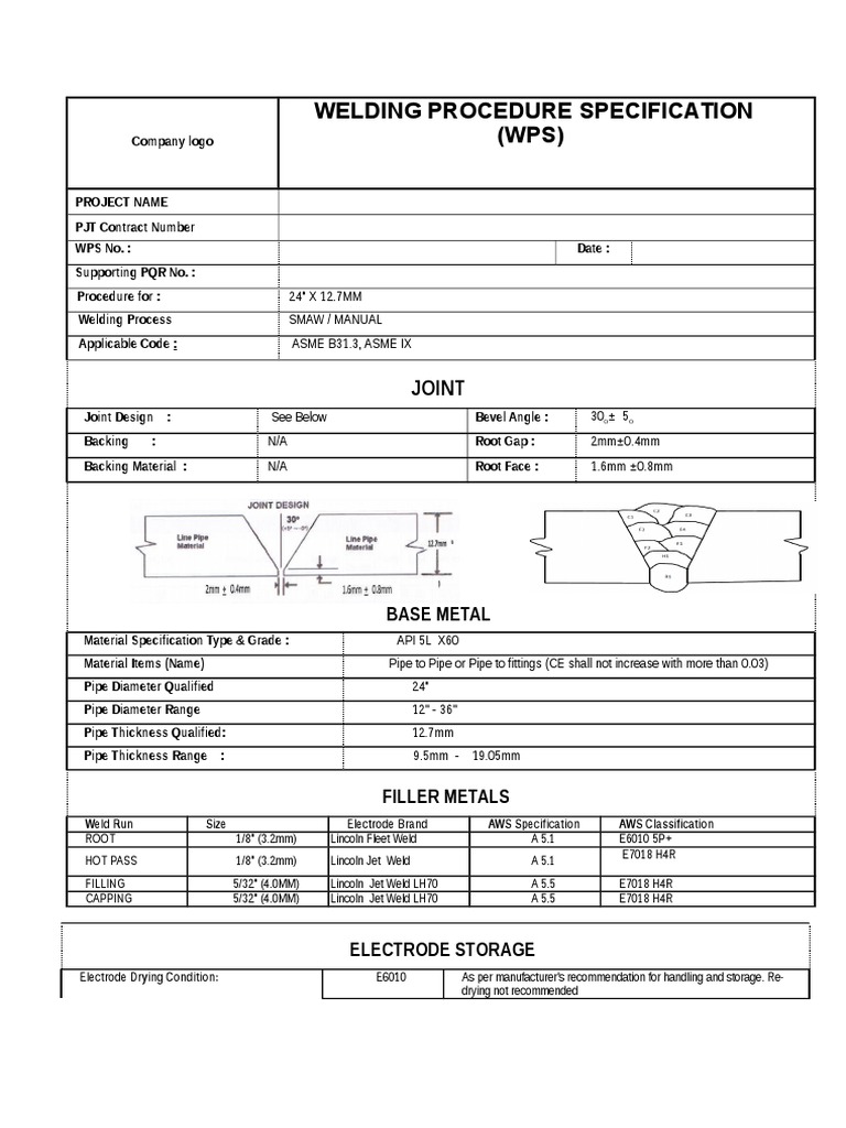 Pipe Welding Chart