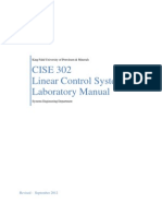CISE 302 Linear Control Systems Lab Manual