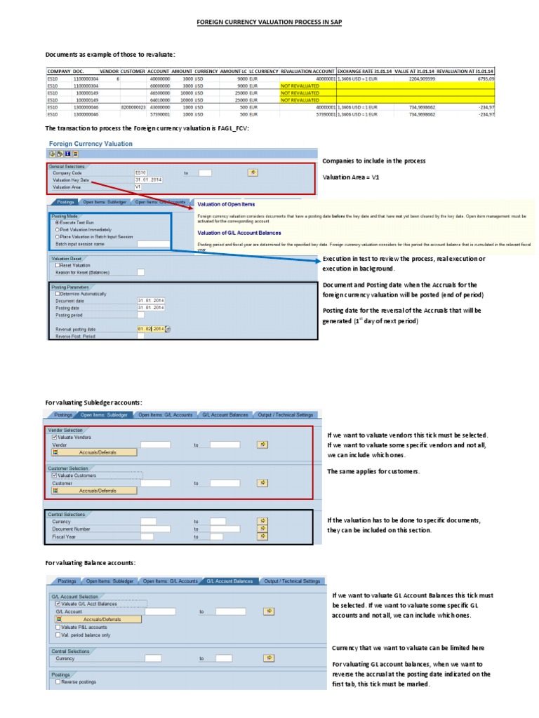 Foreign Currency Valuation Process In Sap