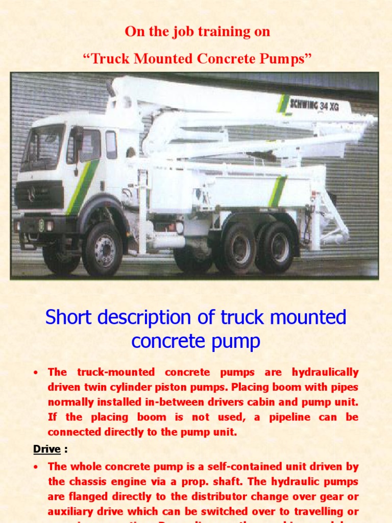 Truck MTD Conc Pump - Final | PDF | Cylinder (Engine) | Pump