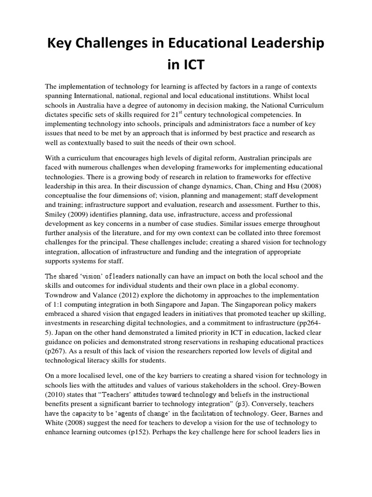 Challenges in Tech Integration for Schools | PDF | Educational ...