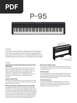 Yamaha P-95 Digital Piano Overview | PDF | Organ (Music) | Piano