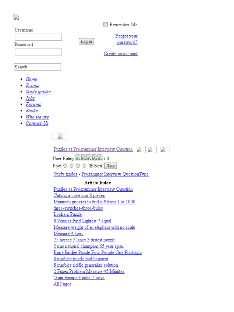 Puzzles As Programmer Interview Question PDF Litre Weight