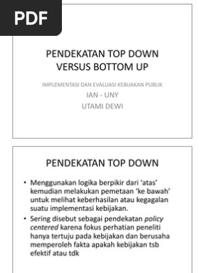 Pendekatan Top Down Versus Bottom Up Pdf