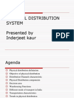 Physical Distribution System Presented by Inderjeet Kaur