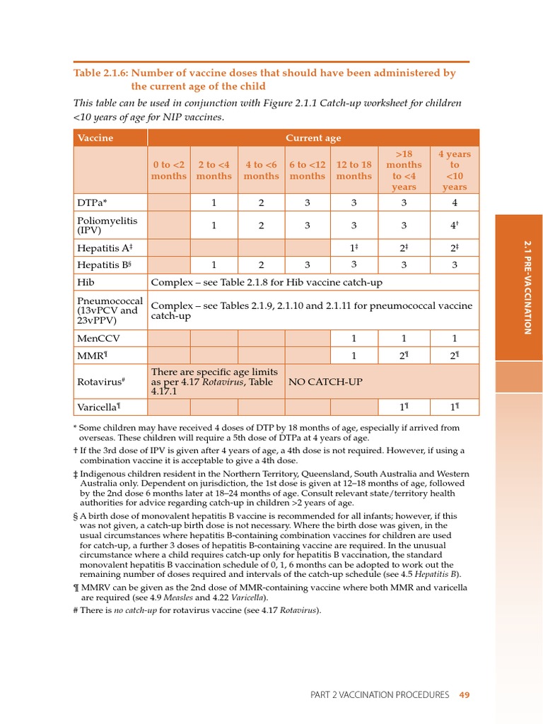 Child Vaccination Catch-Up Guidelines | PDF