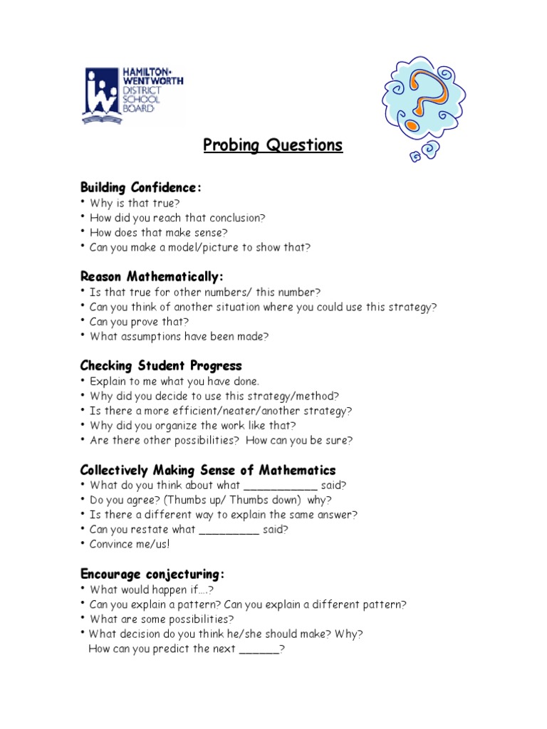 Probing Questions: Building Confidence | PDF | Self-Improvement