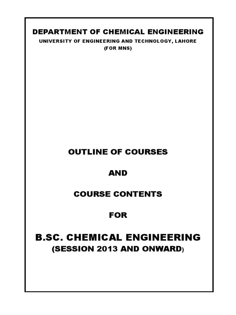 B.Sc. Chemical Engineering Courses | PDF | Fluid Dynamics | Chemical ...