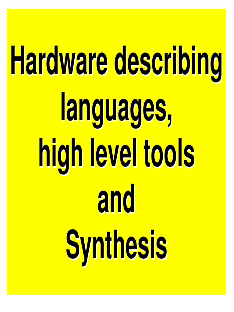 010 Synthesis PDF PDF Hardware Description Language Logic Synthesis