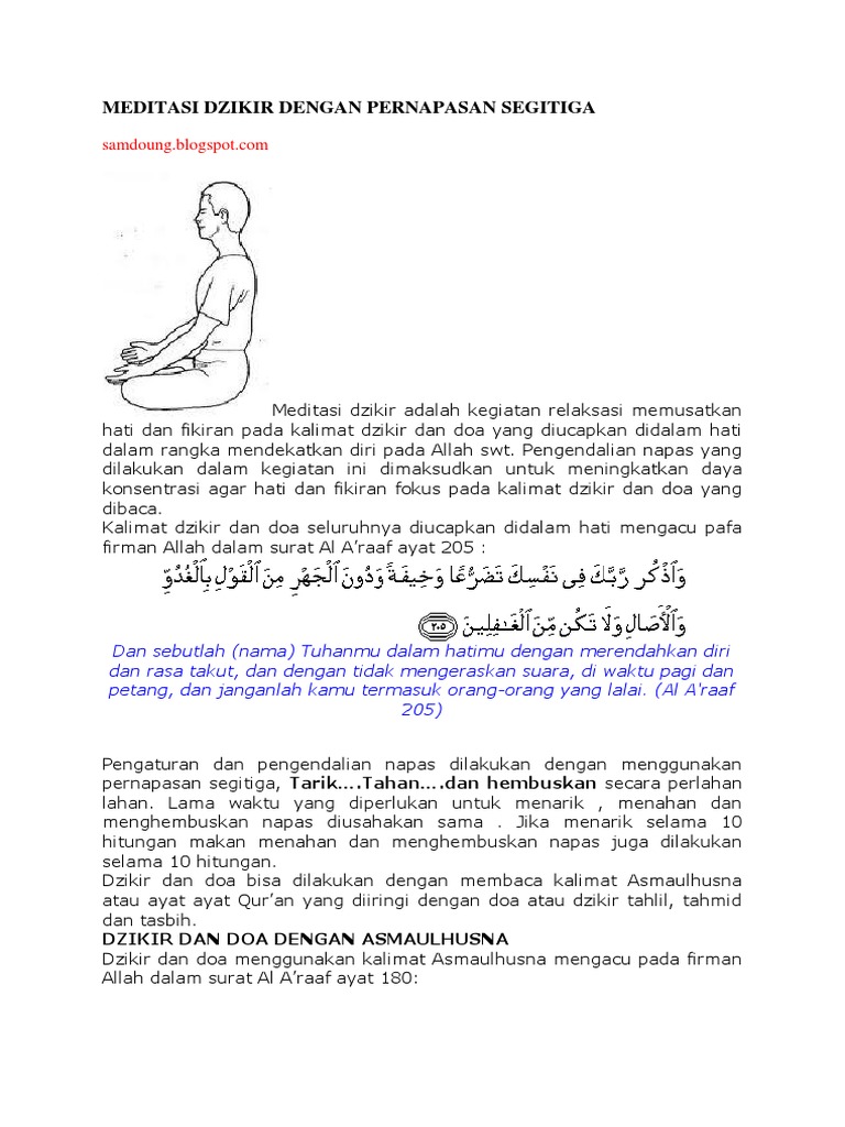 Meditasi Dzikir Dengan Pernapasan Segitiga