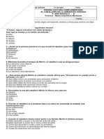 Prueba de Lectura El Caballero de La Armadura Oxidada 8º