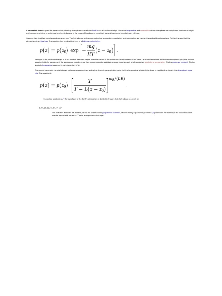 Barometric Formula PDF