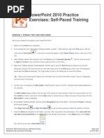 Powerpoint 2010 Practice Exercises: Self-Paced Training: Exercise 1: Format Text and Add Slides