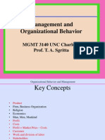 Management and Organizational Behavior: MGMT 3140 UNC Charlotte Prof. T. A. Sgritta