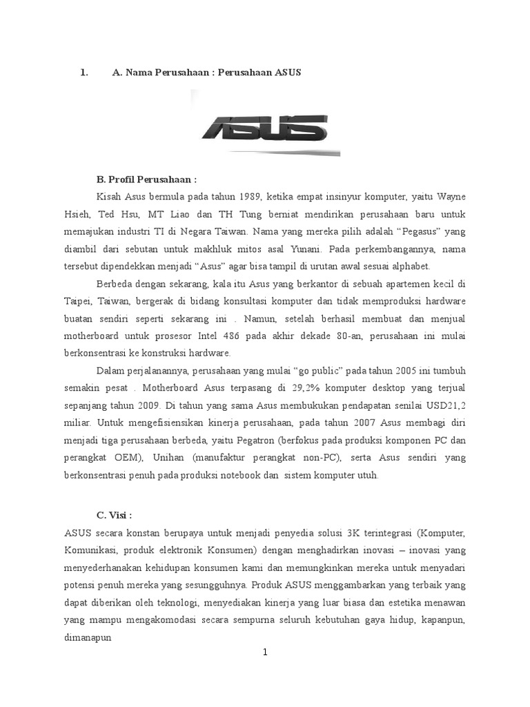 Visi Misi Tujuan Perusahaan Pdf