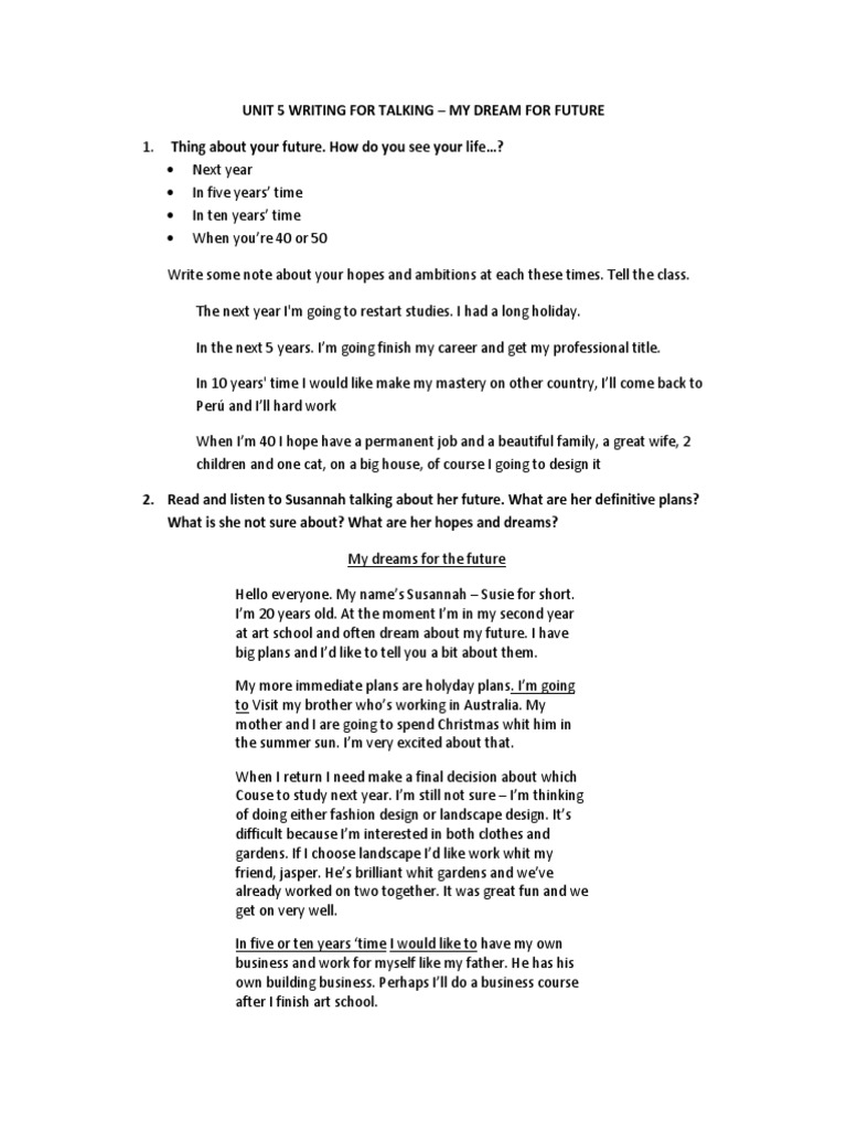 My Future Dreams and Plans | PDF