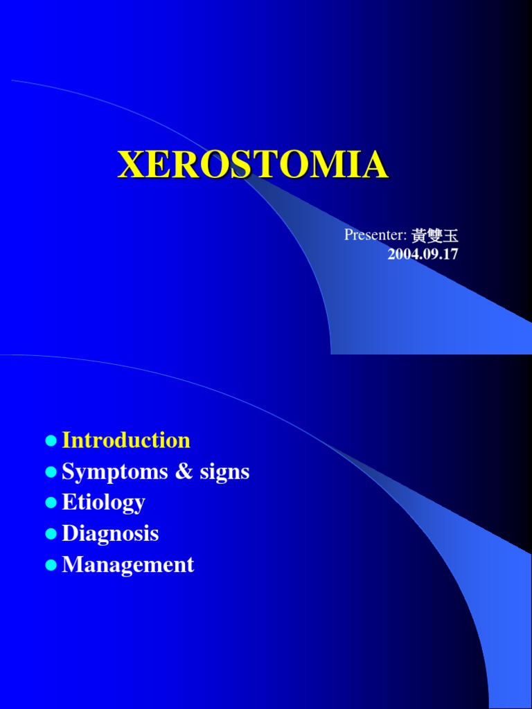 XEROSTOMIA PDF Medical Specialties Clinical Medicine
