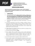 (276106252) Especificação Técnica - Recuperaçao de 20km Da Estrada Vicinal Fogao Queimado
